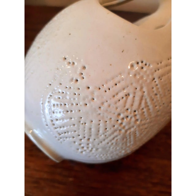 Double Abstract Glazed White Pottery Vase For Sale In Fayetteville, AR - Image 6 of 7