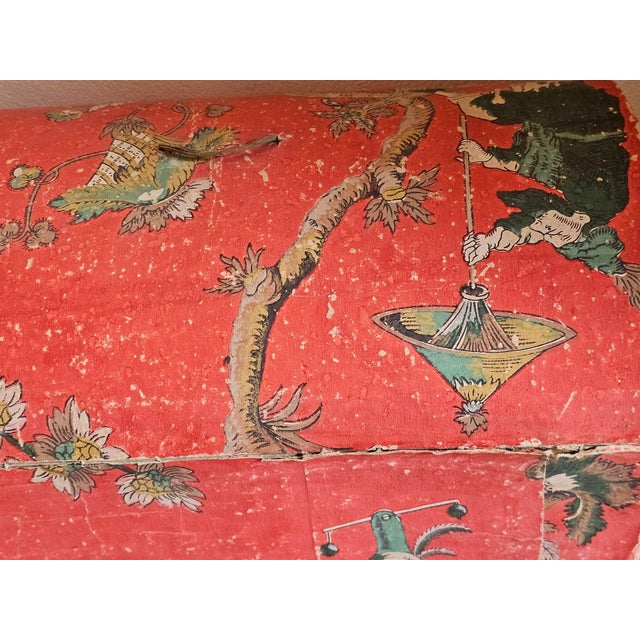 Paper Large 19th Century French Chinoiserie Wallpaper Covered Trousseau Box, 1820 For Sale - Image 7 of 18