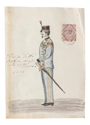 Unknown, Musical Uniform, Painting in Mixed Media, 1881