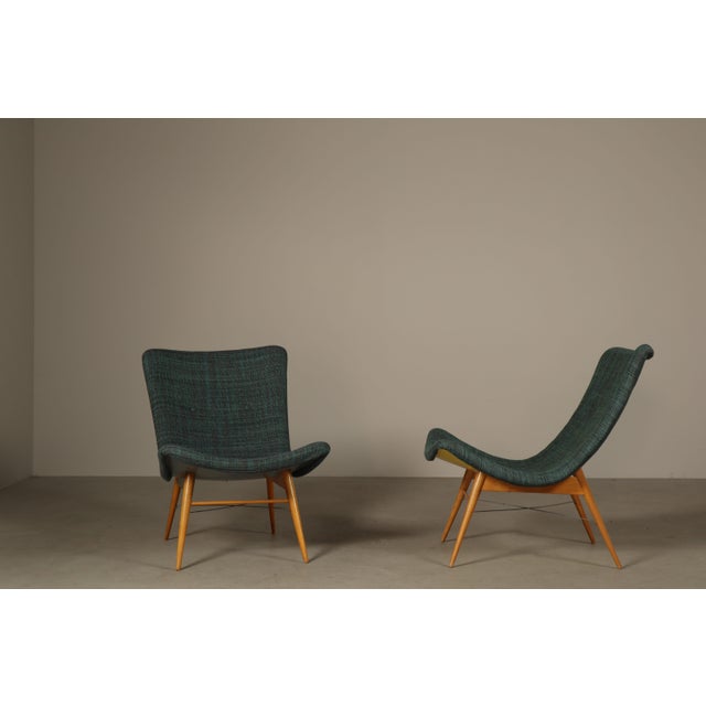 Gray Lounge Chairs by Miroslav Navrátil for Český Nábytek, Former Czechoslovakia, 1950s, Set of 2 For Sale - Image 8 of 16