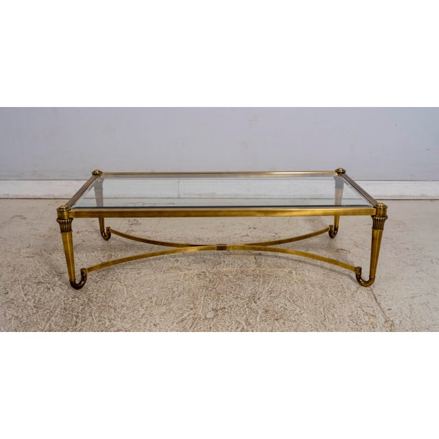 Age: Approx: 40 Years Old Details: Beveled Glass Top ‘Antique’ Brushed Brass Finish High Quality Construction Solid Brass...