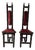 Vintage Spanish Revival Prayer Chairs With Red Velvet Upholstery – Pair For Sale