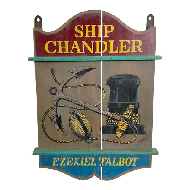 Vintage 1960s Hand Painted"Ship Chandler" Trade Sign For Sale