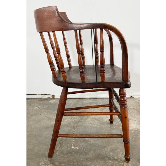 Late 19th Century Antique Saloon Style Captain's Chair For Sale - Image 5 of 11