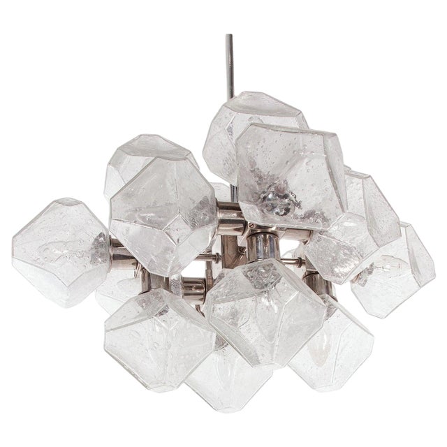Space Age Sputnik Atomium Glass Chandelier attributed to Cosack, Germany, 1970s For Sale