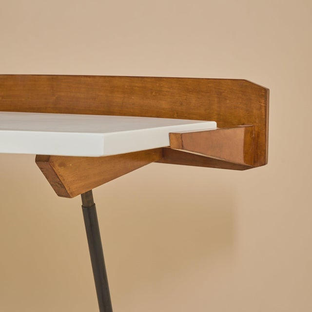 Italian Mahogany Console or Desk in the Manner of Luigi Fornasari, 1950s For Sale - Image 9 of 11