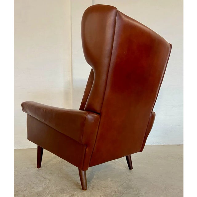 Vintage Danish Caramel Brown Leather Chair by Svend Skipper, 1964 For Sale - Image 9 of 17