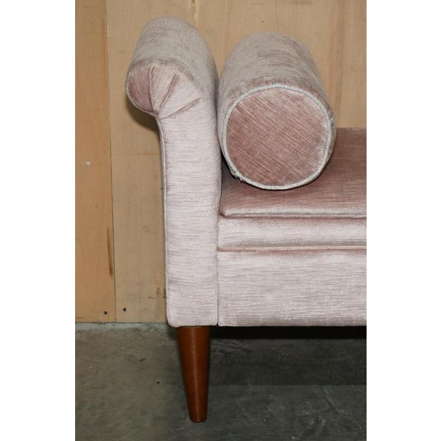 Crushed Velour Window Seat Bench with Internal Storage For Sale - Image 3 of 16