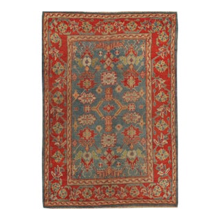 Antique Red Turkish Oushak Area Rug, 6' X 9' For Sale