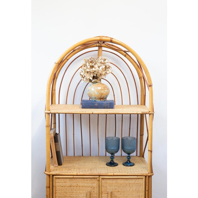 Shelf with Storage in Cane and Rattan, 1960s For Sale - Image 6 of 9