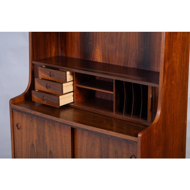 Midcentury Danish Secretaire with Book Shelf in Rosewood by Nexø, 1964 For Sale - Image 6 of 10