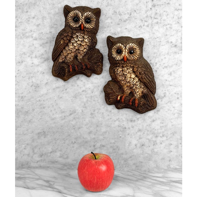 - Original 1970's Wall Hanging Owls - Made of Molded Foam with a Painted Finish - Great for a Montage Wall or Staging -...
