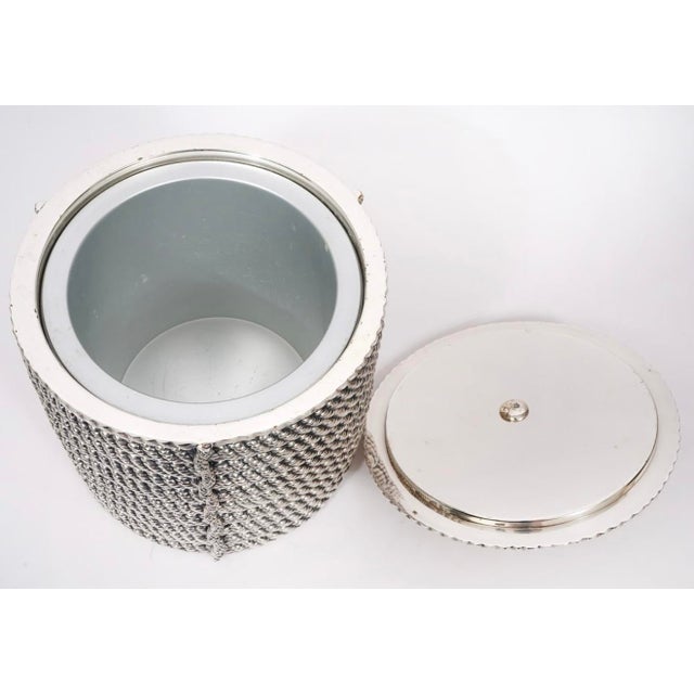 Valenti Coiled Rope Design Ice Bucket W'tongs For Sale In Miami - Image 6 of 11