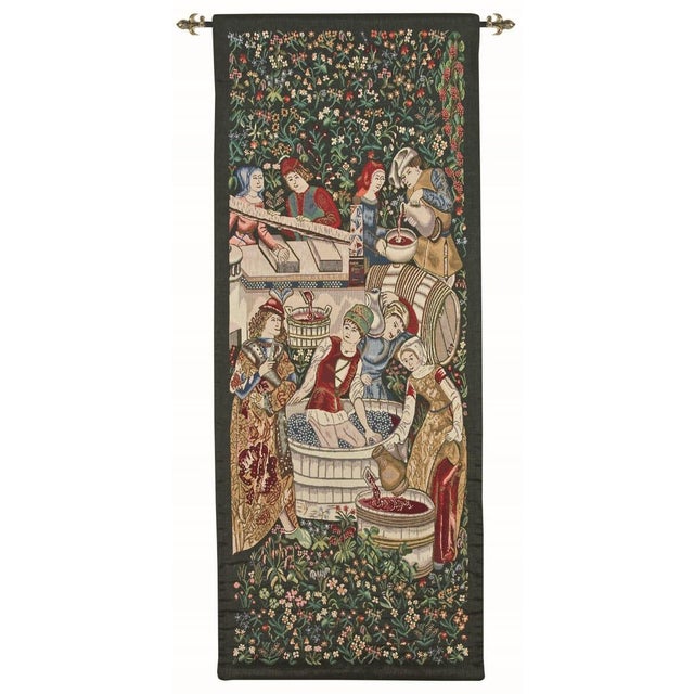 This striking medieval tapestry was inspired from an original woven in the 15th Century and now at the Cluny Museum in...