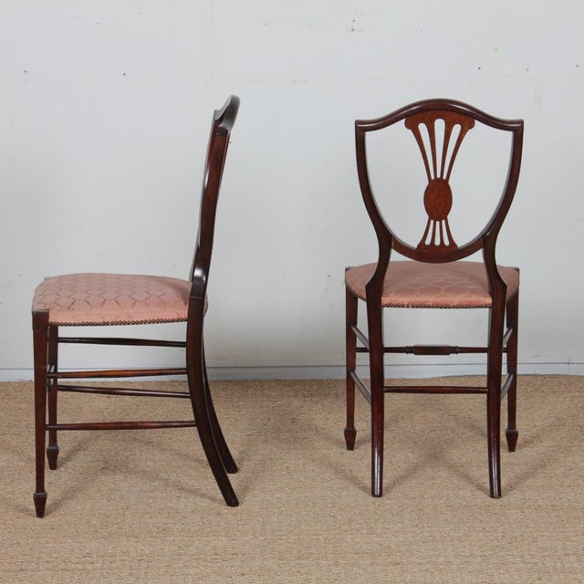 Brown English Side Chairs, Late 19th Century, Set of 2 For Sale - Image 8 of 9