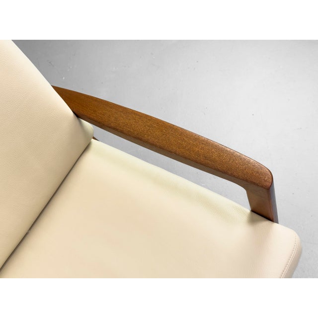 3-Seater Senator Sofa in Leather and Teak by Ole Wanscher for Cado, 1977 For Sale - Image 15 of 18