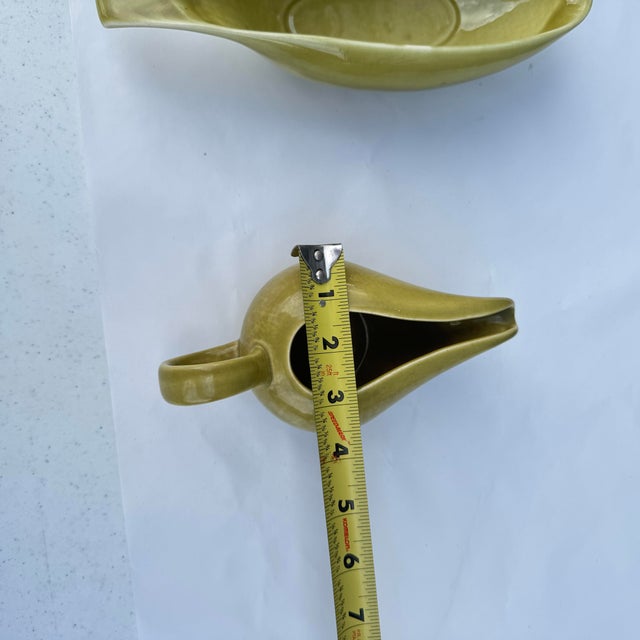 Ceramic Mid Century Modern Russel Wright Chartreuse Iroquois Casual China- 4 Pieces For Sale - Image 7 of 8