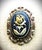 Metal Large Vintage Victorian Black Brooch Cream Flower Cameo, Gold Bezel For Sale - Image 7 of 10