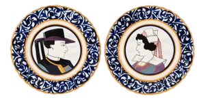 Henriot Quimper Faience Plates - a Pair