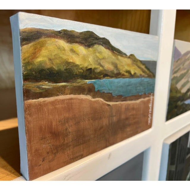 “Within Reach" Contemporary Impressionist Landscape/Waterscape (Includes Frame) in Green, Blue by Mill Valley Artist Mary Anne McKernie For Sale - Image 4 of 5