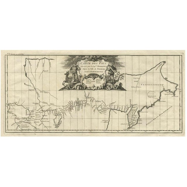Antique Map with Details of Bering's Expedition Into Russian's Far East, 1737 For Sale - Image 6 of 6
