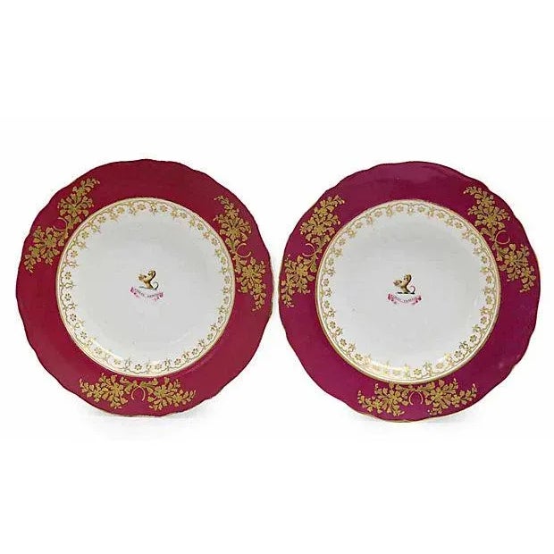 19th Century 19th Century Gilded Armorial Family Crest Bowls, a Pair For Sale - Image 5 of 5