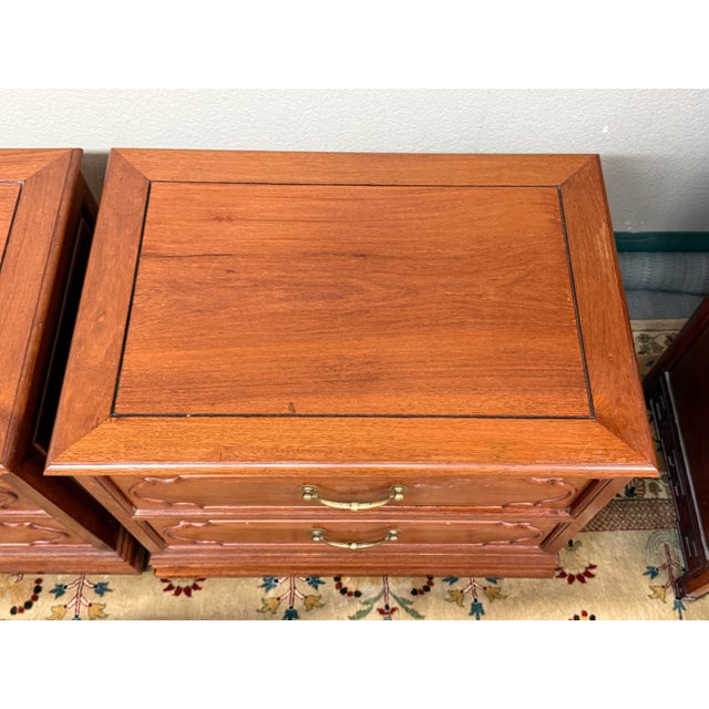 Wood Rosewood Vintage Nightstands, Pair For Sale - Image 7 of 12