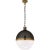 Hicks Extra Large Pendant in Bronze and Hand-Rubbed Antique Brass with White Glass Designer: Thomas O'Brien Canopy: 4.75"...