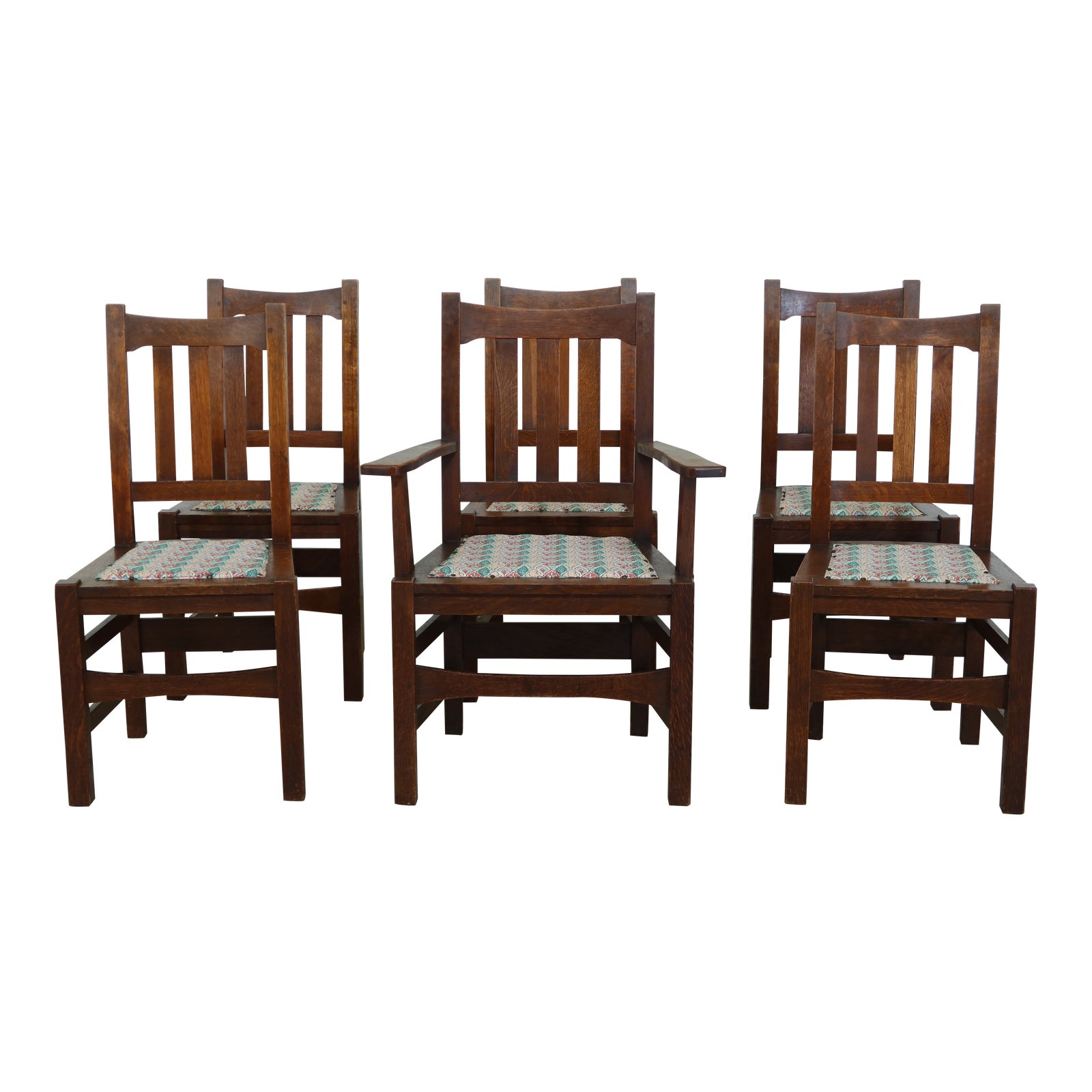 Set of 6 Stickley Antique Mission Oak Dining Room Chairs Chairish