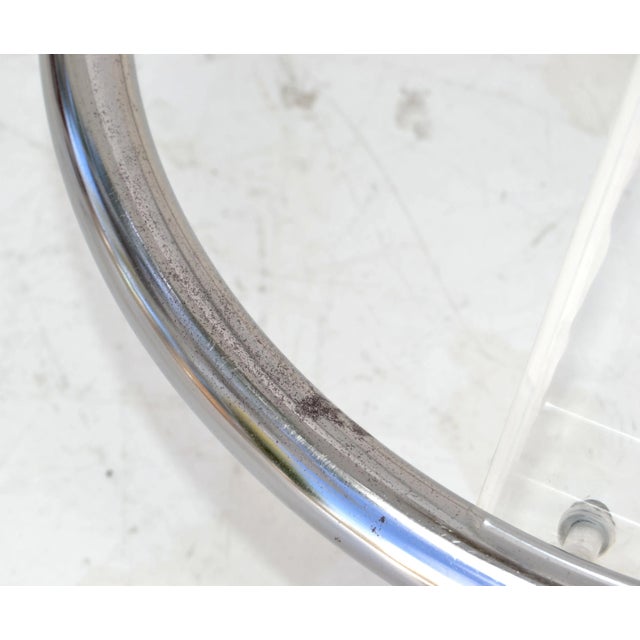 Set of 4 Hill Manufacturers Lucite & Chrome Swivel Bar Stools Mid-Century Modern For Sale - Image 10 of 13