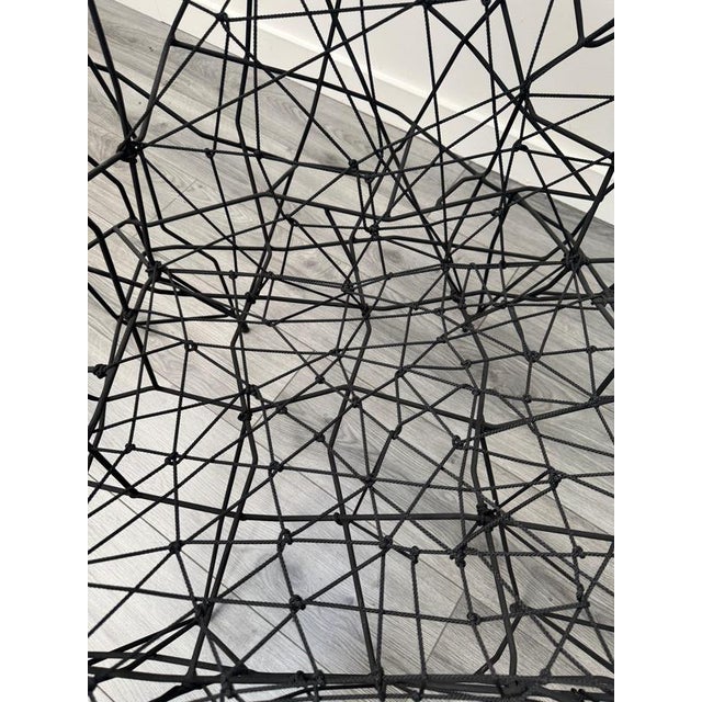 Metal Sculptural Iron and String Armchair by Gerard Coquelin, 2020 For Sale - Image 7 of 9