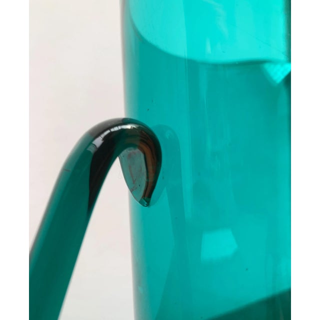 Blue Mid-Century Glass Carafe Jug from Weitz For Sale - Image 8 of 18