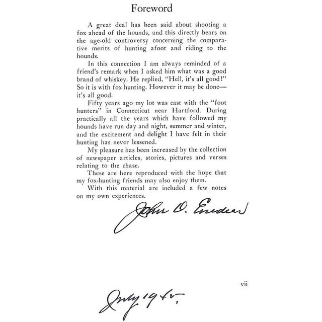 Traditional "A Fox Hunter's Scrapbook" 1945 Enders, John O. For Sale - Image 3 of 12