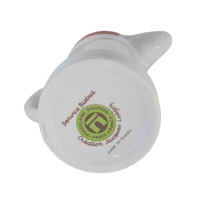 Ceramic Porcelain d'Auteuil Bistrot Jacques Lobjoy Creamer For Sale - Image 7 of 7