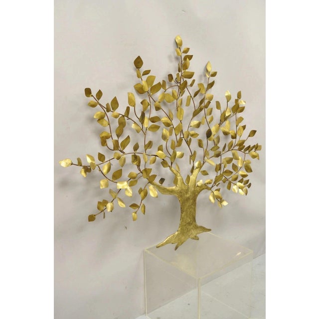 Bergasse Mid Century Modern Brutalist Brass Tree of Life LRG Wall Art Sculpture For Sale - Image 12 of 12