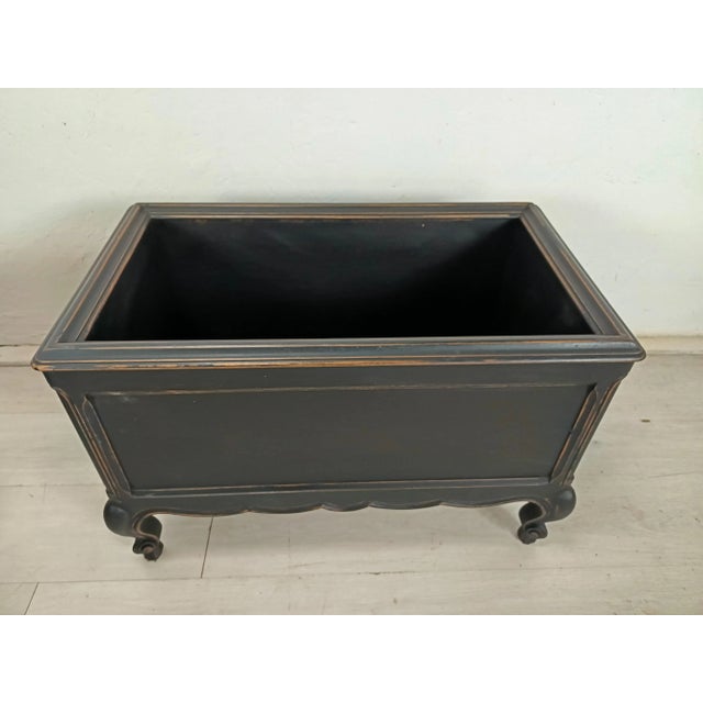 Louis XV Style Black Planters, 1950s, Set of 2 For Sale - Image 9 of 18