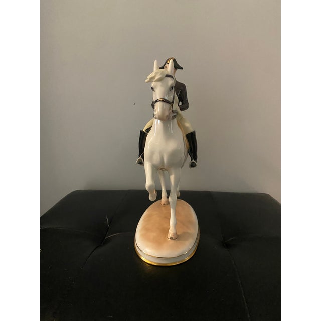 1920s Porcelain Rider on a Lipizzaner Horse Figurine For Sale In Miami - Image 6 of 7