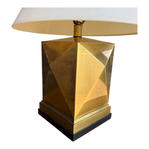 Mid-Century Geometric Brass Table Lamp