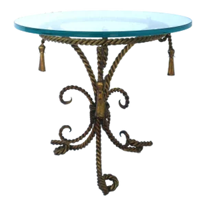 Italian Gold Gilt Rope Tassel Drinks Table
