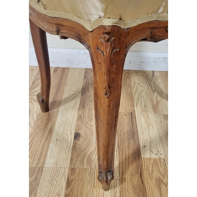 Pair French 19th C Upholstered Louis XV Style "Shell" Carved Walnut Side Chairs For Sale - Image 15 of 18