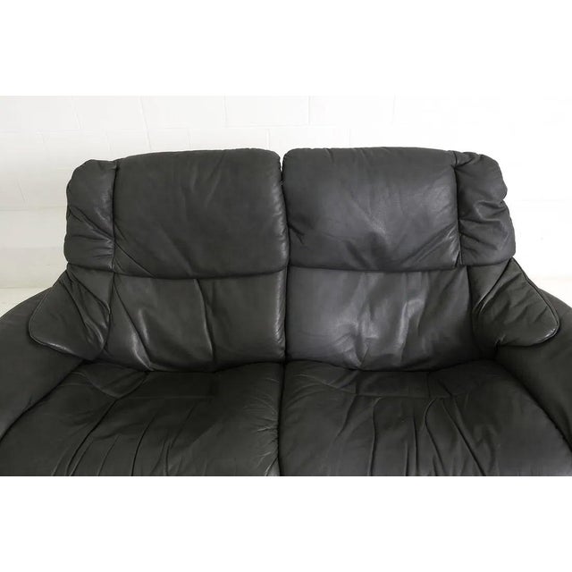 Gray Ekornes Stressless Eldorado Leather Loveseat For Sale - Image 8 of 13