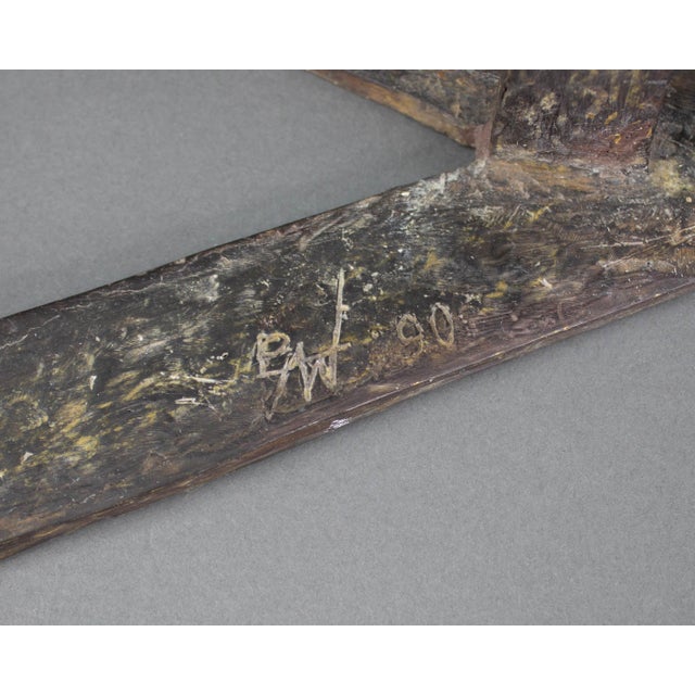 Metal Signed 1990 Modernist Abstract Bronze Wolf Art Sculpture For Sale - Image 7 of 10