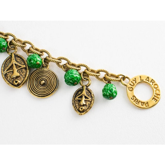 Guy Laroche Tribal Inspired Link Bracelet with Ceramic Charms For Sale - Image 11 of 11