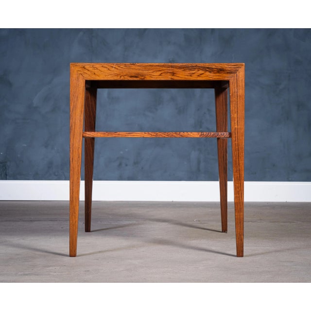 1950s Rosewood Side Table with Magazine Shelf by Severin Hansen for Haslev Møbelsnedkeri, 1950s For Sale - Image 5 of 8