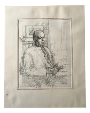 Malcolm Osborne, Portrait of Wilfred E. Billinghame, 1960, Pencil Drawing