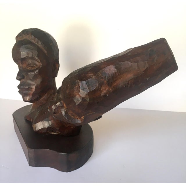 Wood Carved 2-Headed African Bust For Sale - Image 7 of 11