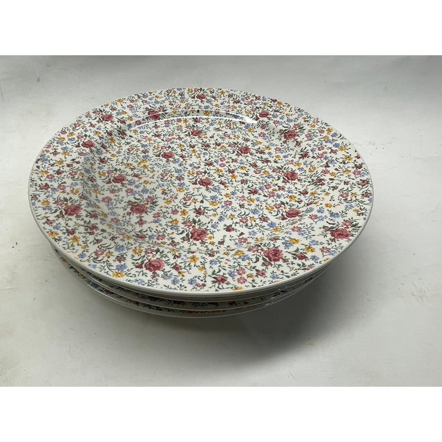 Ralph Lauren 1990s Set of 4 Vintage Ralph Lauren "Belle Fleur" Floral Salad Plates | Cottagecore Dinnerware For Sale - Image 4 of 5