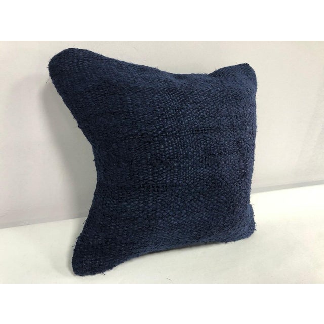 Vintage Turkish Blue Hemp Cushion Cover, 1950s For Sale - Image 3 of 6