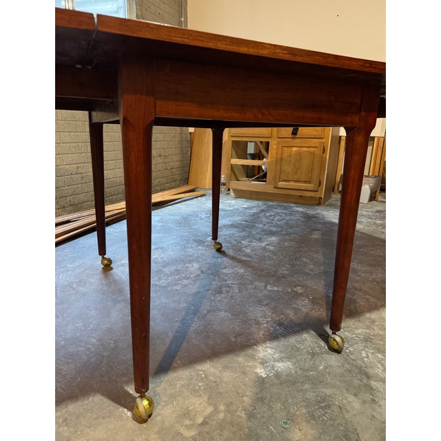 Brown Vintage MCM Danish Rosewood Drop Leaf Dining Room Table Mid Century Modern For Sale - Image 8 of 14