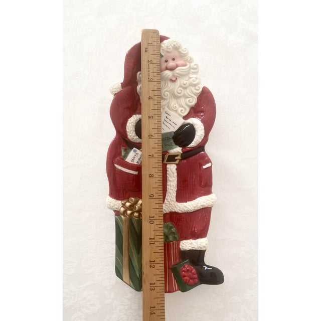 Late 20th Century Fitz and Floyd Essentials Christmas Sant Clause Canapés Dessert Plate Vintage Excellent Condition For Sale - Image 5 of 11